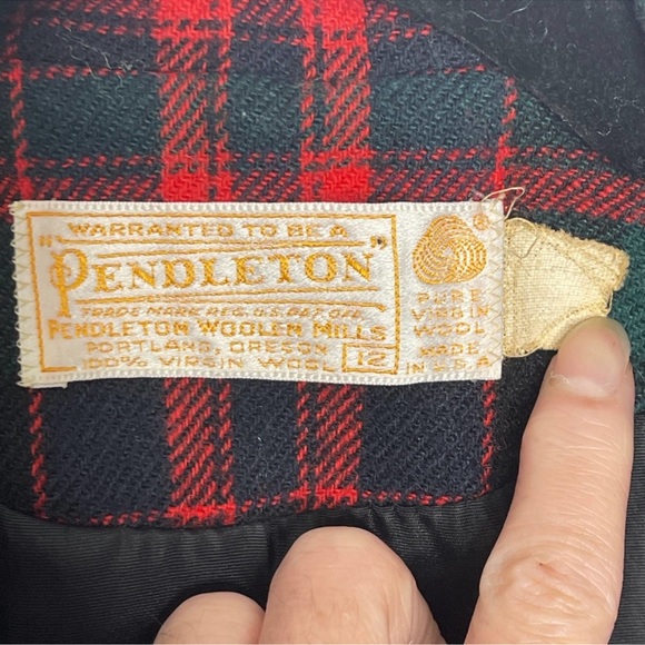 50's Pendleton Wool Blazer True Vintage Womens Large (12) Plaid Red Blue Green - Picture 3 of 6